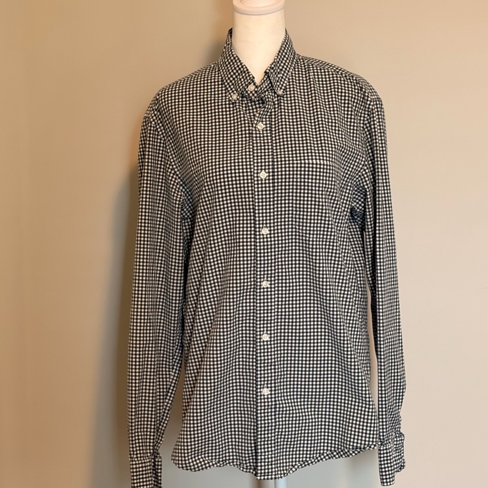 J. Crew Blue and White Checkered Men's Shirt